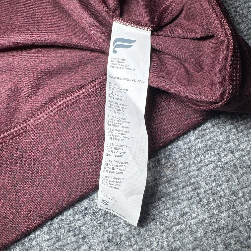 Fabletics The Cloud Jersey Hoodie Pullover Heather Burgundy Merlot Sz S NWT - Picture 8 of 12